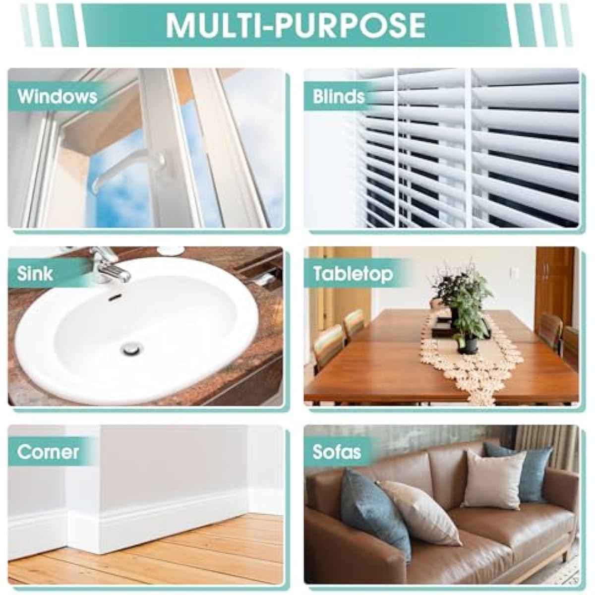 4-Pack Grey Damp Dusting Sponges - Reusable Household Cleaning Tool for Blinds, Fans, Glass, Mirrors