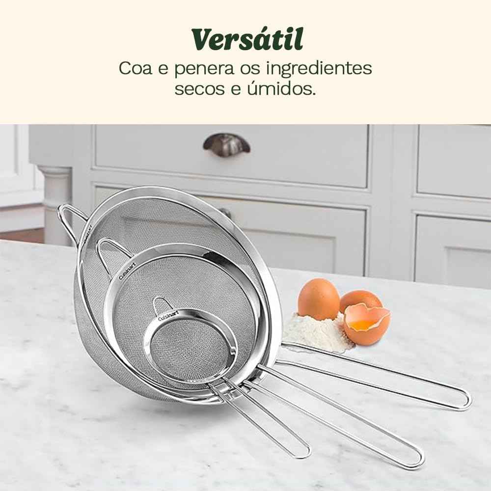 Cuisinart Mesh Strainers, 3-Count Set with Stainless Steel Mesh and Lifetime Warranty