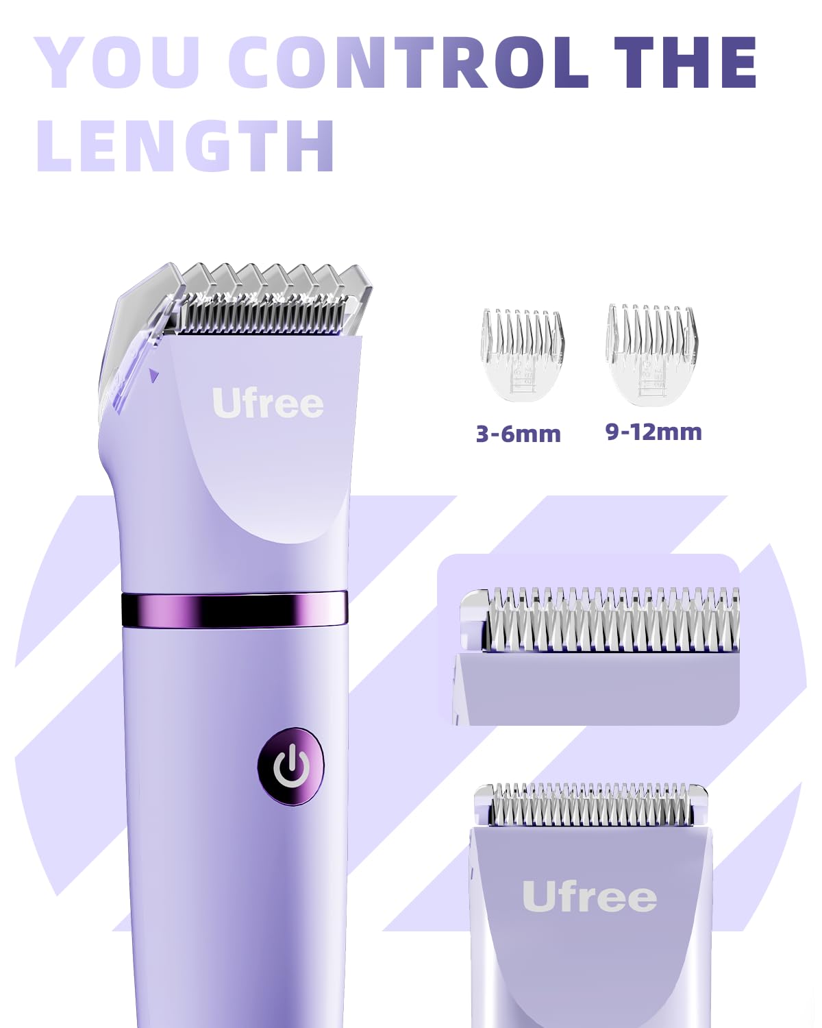 Ufree Bikini Trimmer Electric Razors for Women, Rechargeable PLbic Body Hair Trimmer Electric Shaver for Legs Body Hair, Bikini Shaver IPX7 Waterproof, Gifts for Women, PLrple