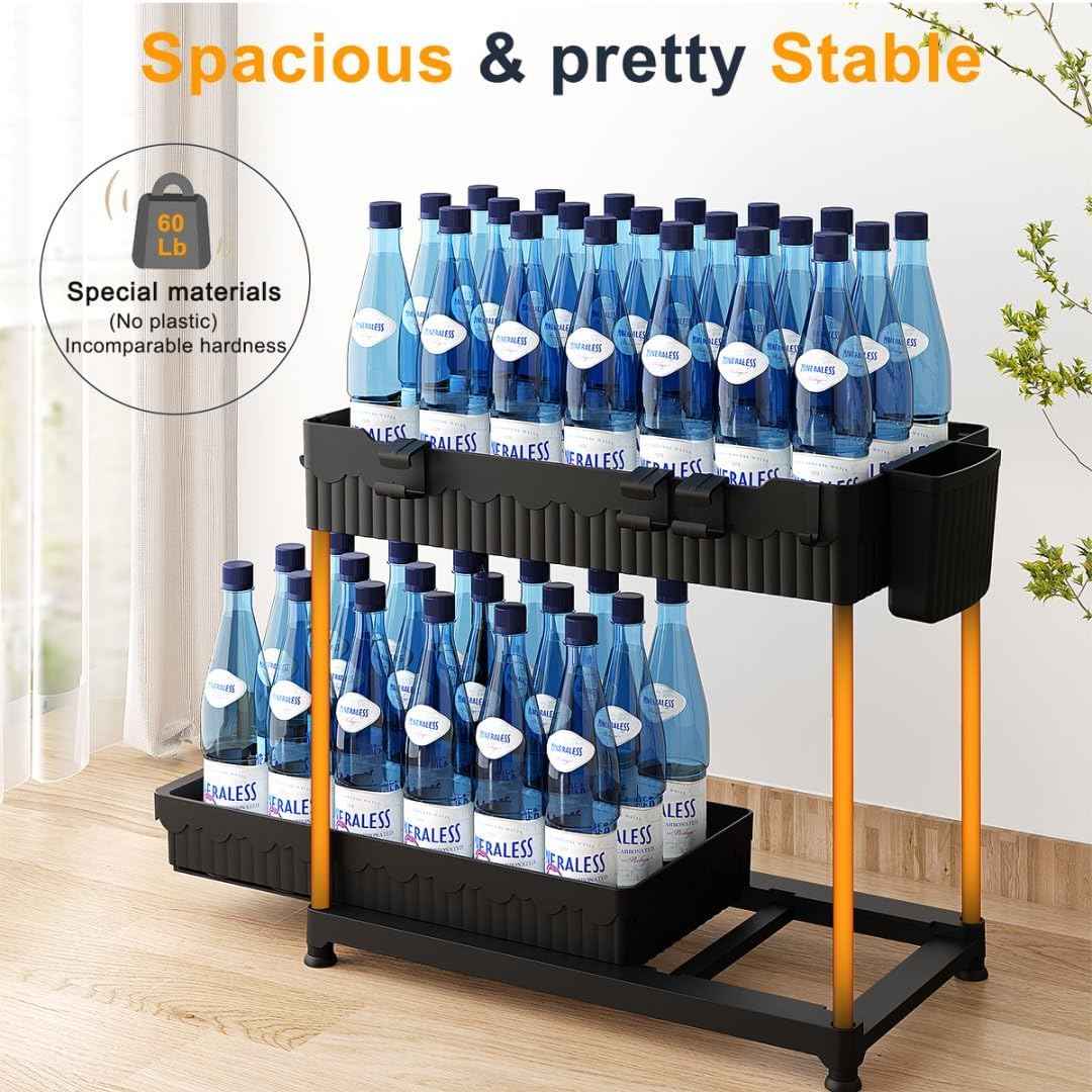 Sevenblue 3-Pack 2-Tier Multi-Use Kitchen and Bathroom Cabinet Organizers with Sliding Drawers