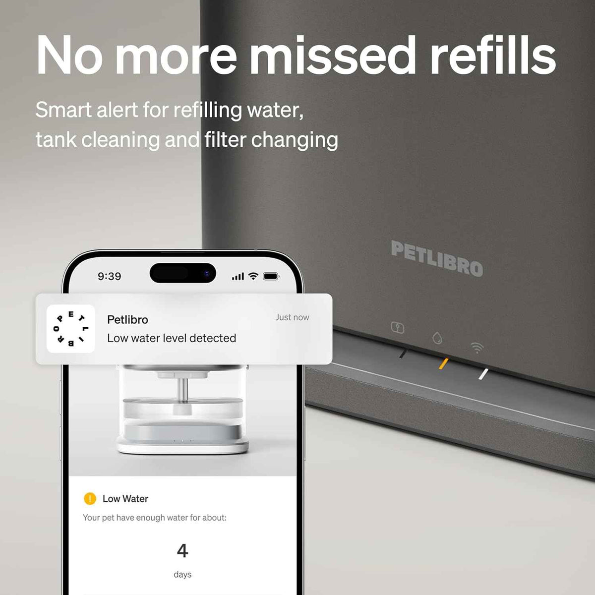 petlibro stainless steel cat water fountain with 5g wifi app monitoring for indoor use