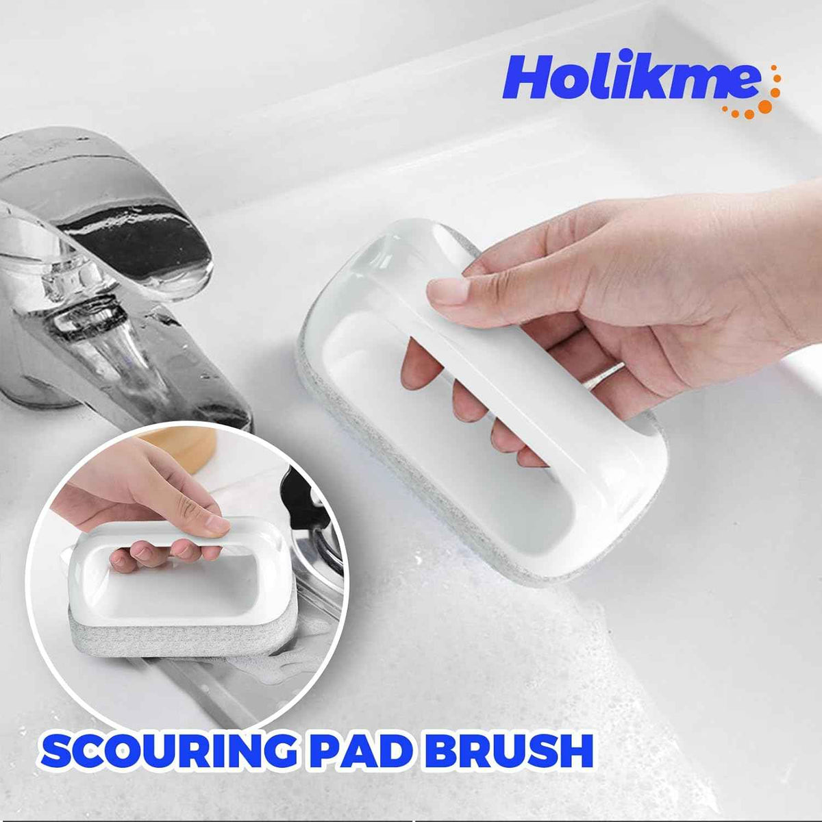 holikme 6-pack kitchen cleaning brush set eco-friendly green durable nylon bristles