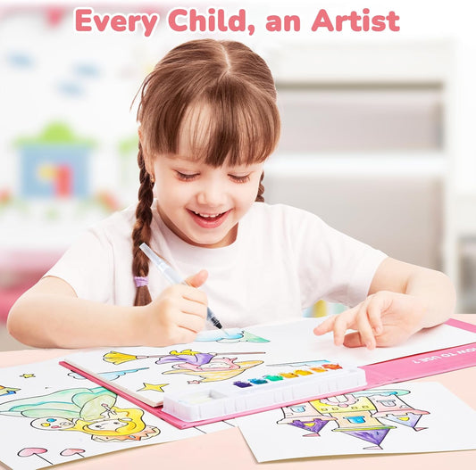 JoyCat Paint with Water Coloring Books for Toddlers, Watercolor Painting Sets for Kids Ages 3-5 4-8, Arts and Crafts Drawing Activities Toy Birthday Gifts for Boys Girls (Magical Pony)