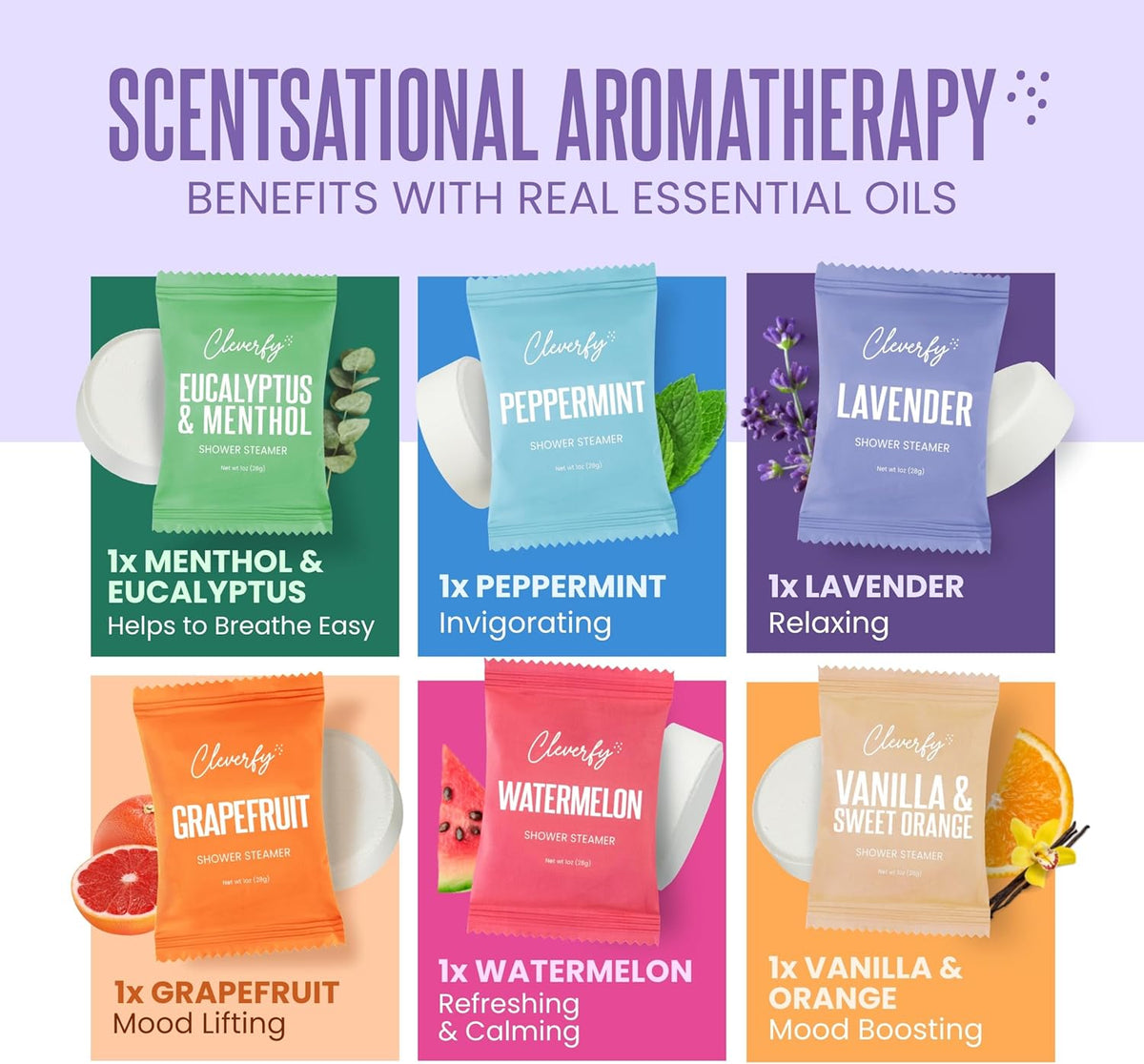 Cleverfy Shower Steamers Aromatherapy - Mother’s Day Gifts for Mom from Son or Husband - Birthday Gifts for Women, Wife, Grandma, Daughter, Sister, Teens & Girlfriend – 6 Tablets