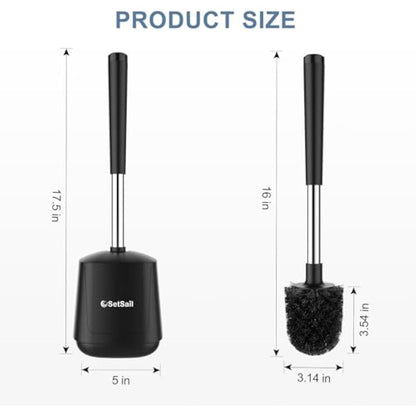 SetSail Toilet Brush and Holder, Easy Cleaning, Self-Closing Lid, Extra Long Handle