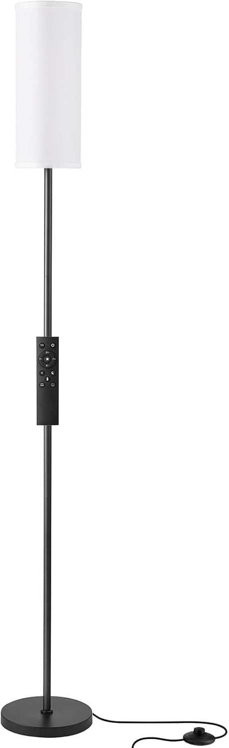 Ambimall Floor Lamps for Living Room, 64" Modern Floor Lamp with Remote Control and Stepless Dimmable Colors Temperature & Brightness, Standing Lamps for Living Room Bedroom Office, 9W Bulb Included