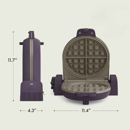 BELLA Flip-n-Store Waffle Maker, 7" Ceramic Nonstick, 1000W, Compact Flip Waffle Iron with Power Indicator and Cool Touch Handle
