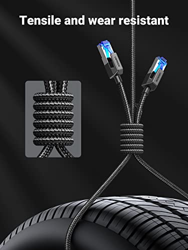 UGREEN 6FT Cat 8 Ethernet Cable, High Speed Braided 40Gbps 2000Mhz Network Cord for Gaming PC PS5 PS4 PS3 Xbox