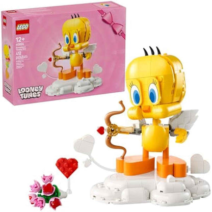 LEGO Looney Tunes Sweetheart Tweety Bird Building Toy for Adults & Kids - Tweety Figure W/Display Pedestal & Accessories for Girls & Boys, Ages 12+ - Gift & Craft for Valentine's Day - 40824