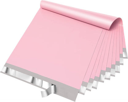 Fuxury Poly Mailers 14.5x19 Inch 50pc Shipping Bags for Small Business Mailing Envelopes for Clothing,Self Seal Shipping Envelopes Waterproof Poly bags Durable Packaging Bags Light Pink
