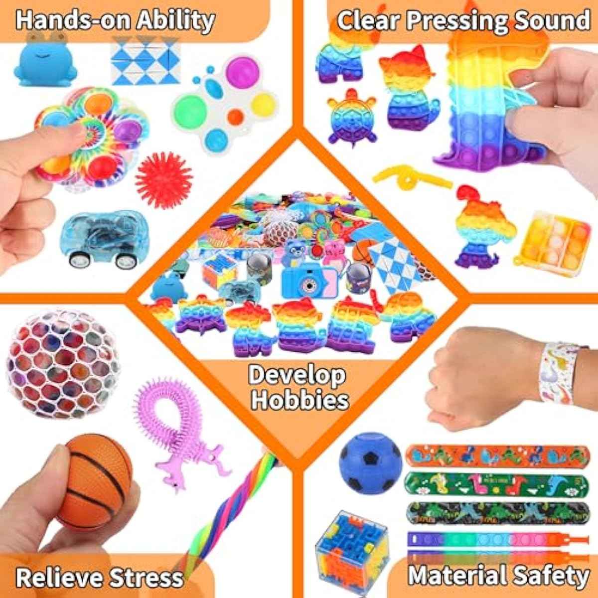 1000 pcs silicone fidget toys bulk for kids birthday party favors and classroom supplies