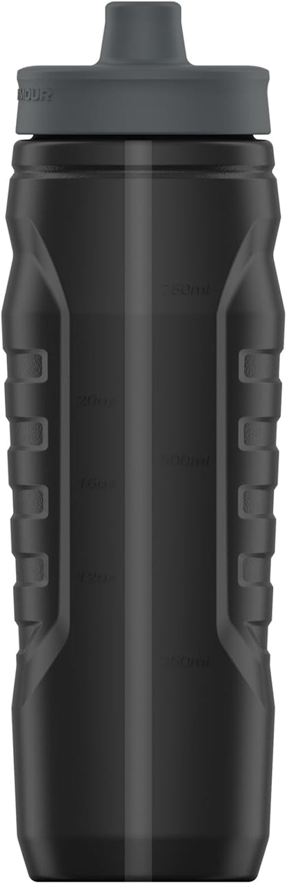 Under Armour Squeeze Water Bottles, 32 oz Water Bottles, Sideline Sports Water Bottle with Quick-Shot Lid, Quick & Easy Hydration, Gym Water Bottles, Squeeze Bottle, 1 32oz Bottle