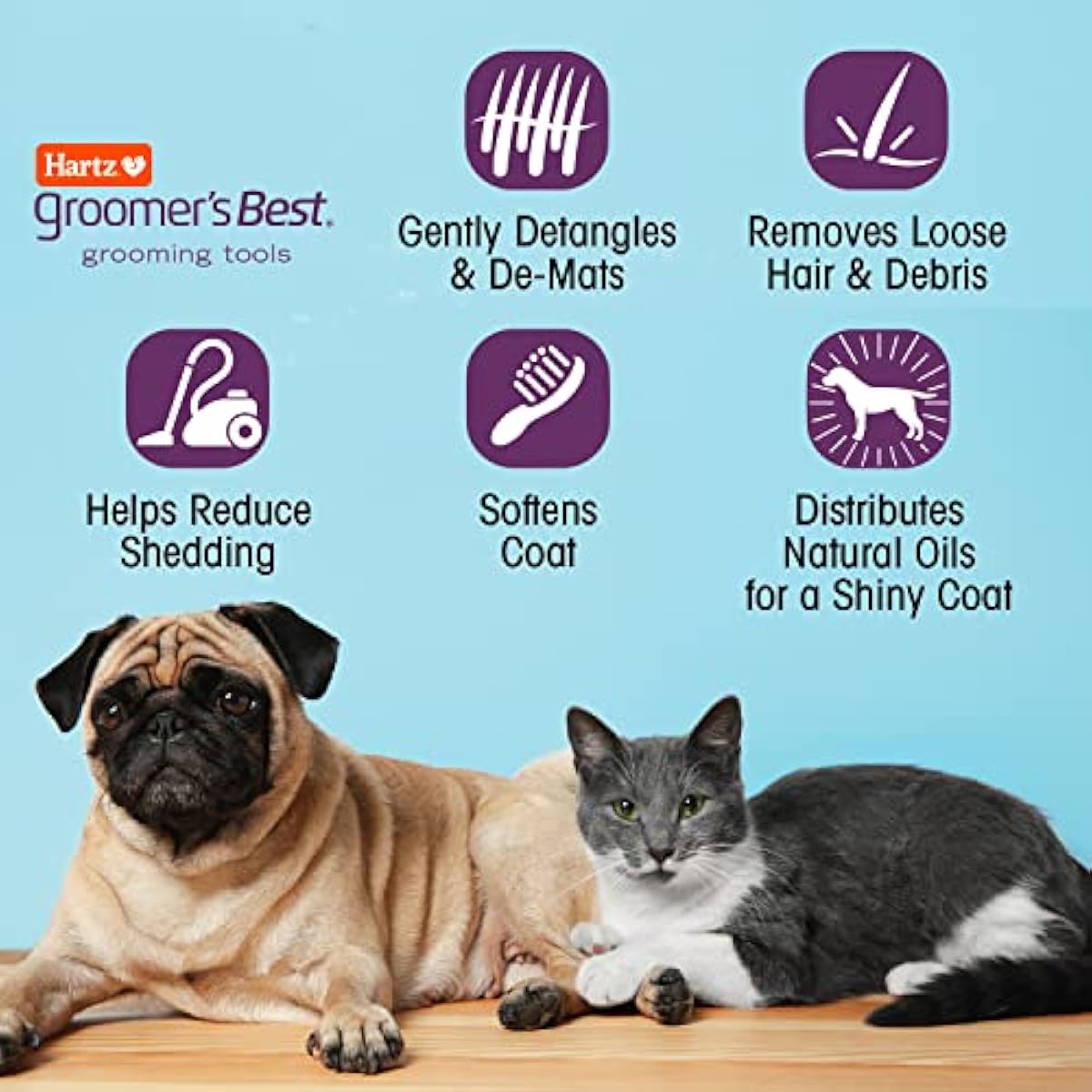 Hartz Groomer's Best Combo Dog Brush, Multi-Colored
