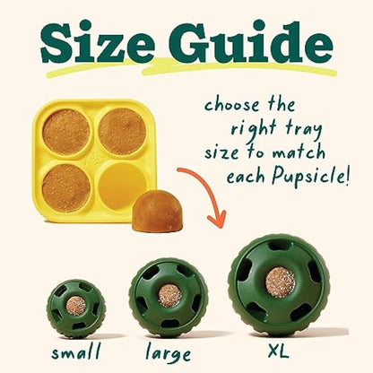 WOOF Pupsicle Treat Tray Mold, Large 25-75lbs, Silicone, Dishwasher Safe, Reusable, Freeze Refill, Dog Treats, Pupsicle Toy
