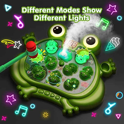 HopeRock Whack A Frog Game for 2-5 Year Old Toddler Boys, 45 Levels, 9 Music, Spray and Light-up, Early Learning Gift