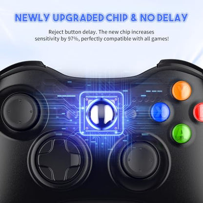 Gamrombo Xbox 360 2 Pack Wireless Controller Replacement for 360 & Slim with Windows PC Compatibility