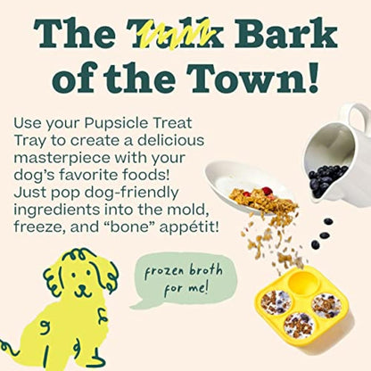 WOOF Pupsicle Treat Tray Mold, Large 25-75lbs, Silicone, Dishwasher Safe, Reusable, Freeze Refill, Dog Treats, Pupsicle Toy