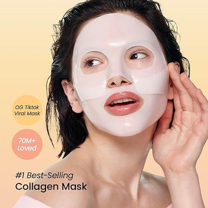 biocollagen real deep mask, hydrating overnight hydrogel mask, pore minimizing, elasticity improvement, 4ea, 34g