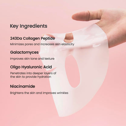 biocollagen real deep mask, hydrating overnight hydrogel mask, pore minimizing, elasticity improvement, 4ea, 34g