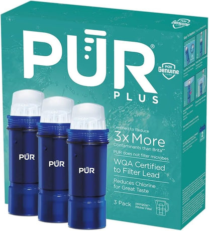 PUR Plus Water Filter Replacement for Pitchers & Dispensers, 6-Month Supply, 3 Count, Blue (PPF951K3)