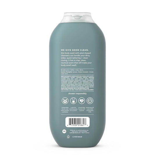 Method Men Body Wash, Sea and Surf Scent, Paraben and Phthalate Free, Quick-Lathering Cleansers, Cruelty Free, 18 oz (Pack of 1)