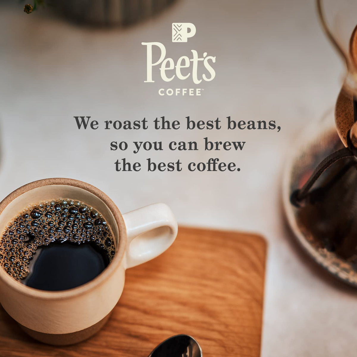 peets coffee, dark roast decaf, 100% arabica, single serve coffee pods, 32 count box