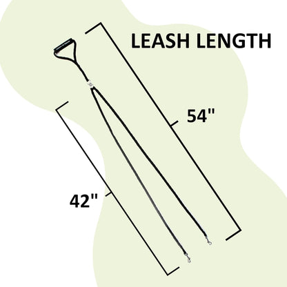 Caldwell's Pet Supply Co. Dual Dog Leash, Heavy Duty, 54" Long, Nylon/Polyester Blend, for Small, Medium, or Large Dogs