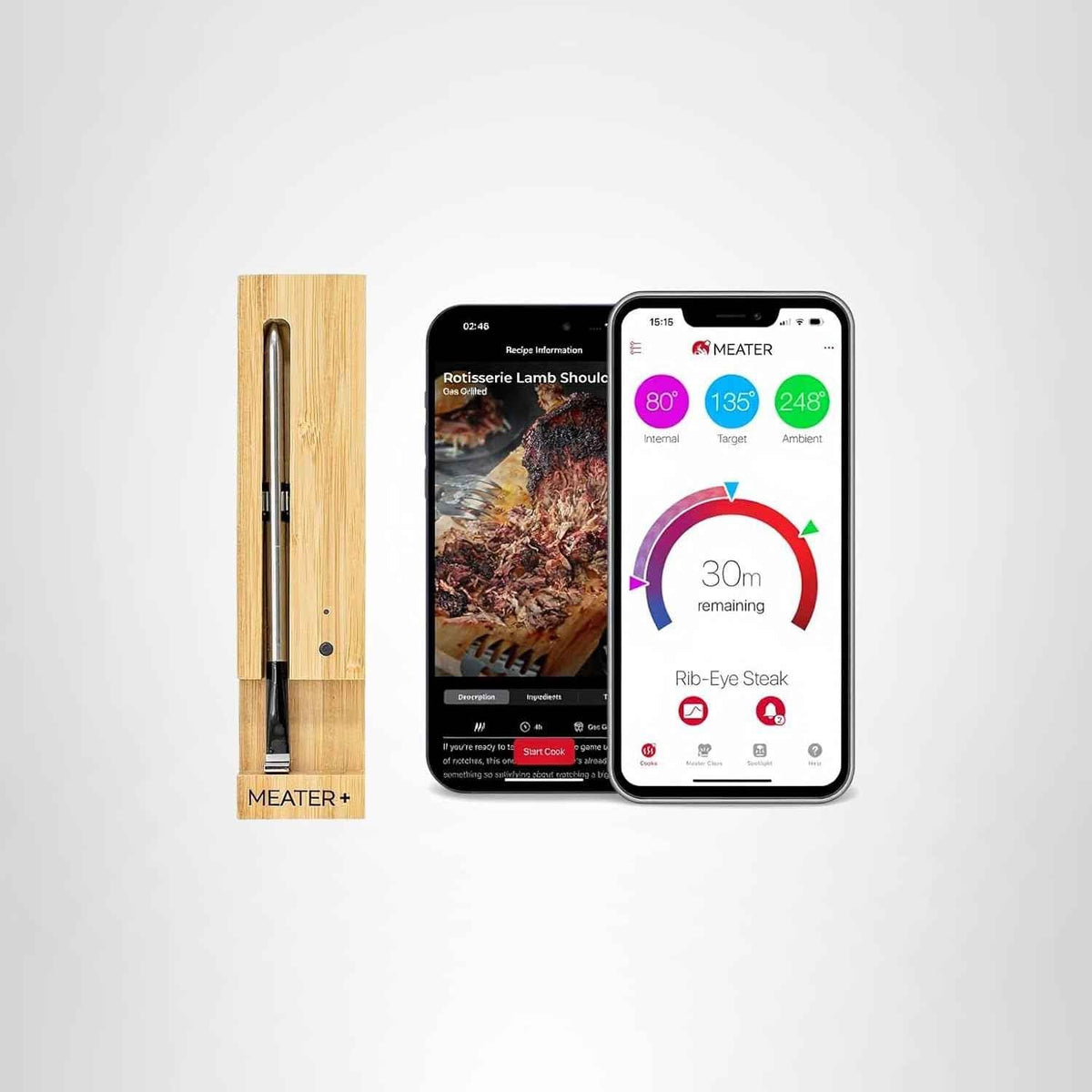 MEATER Plus Smart Wireless Meat Thermometer, Bluetooth Digital, Perfect for BBQ, Grill, Oven