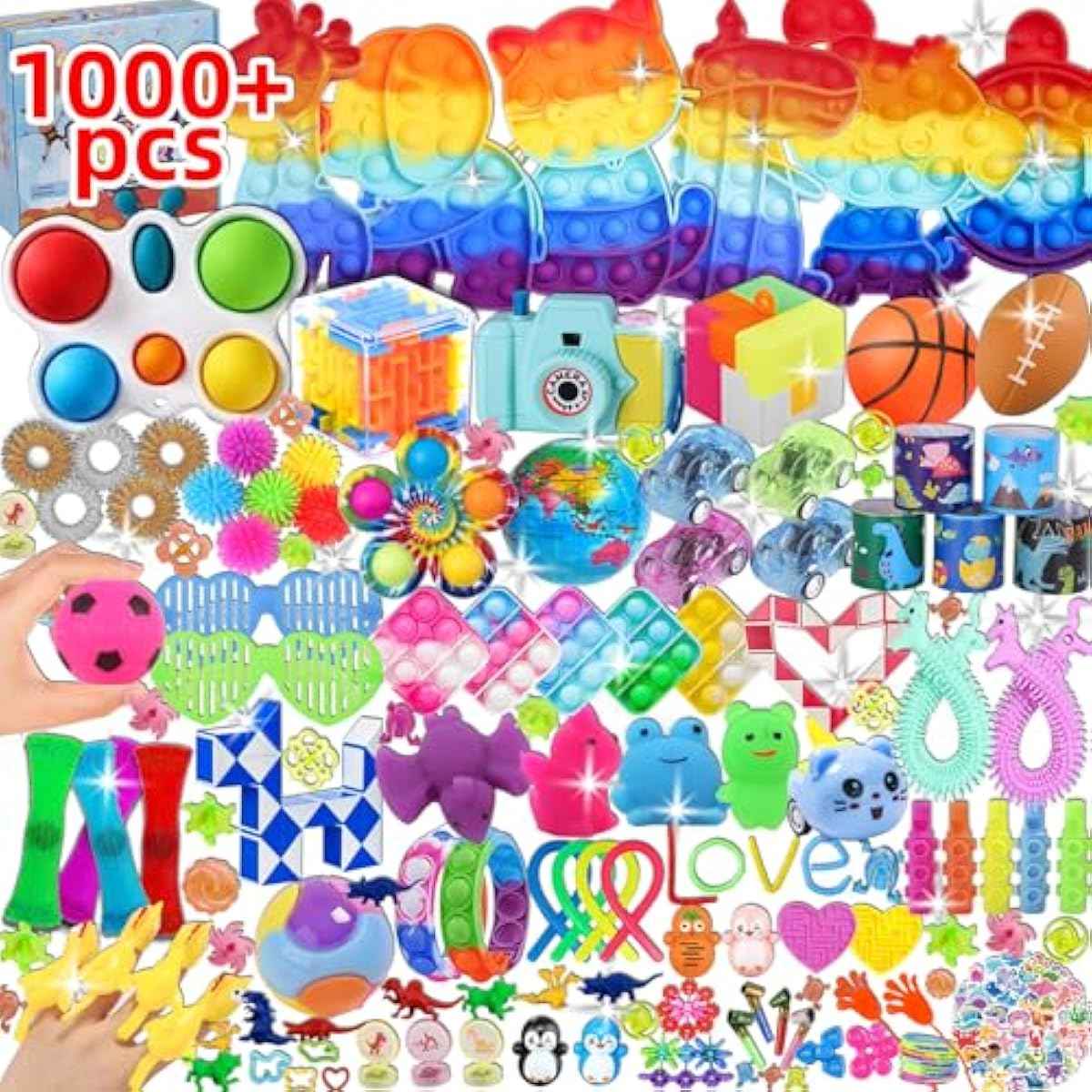 1000 pcs silicone fidget toys bulk for kids birthday party favors and classroom supplies