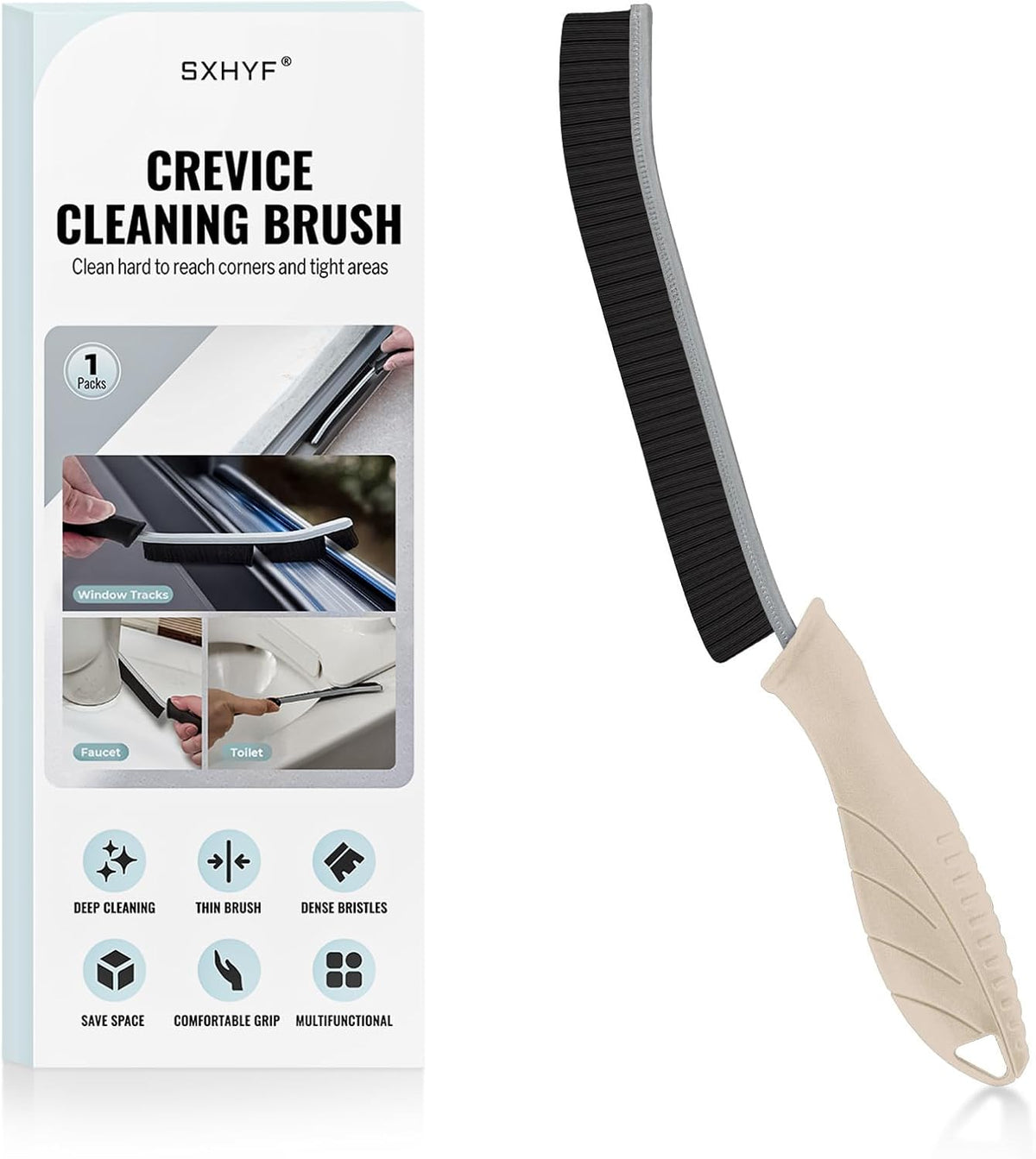 sxhyf crevice cleaning brush hard bristle grout scrub brush for bathroom kitchen household cleaning