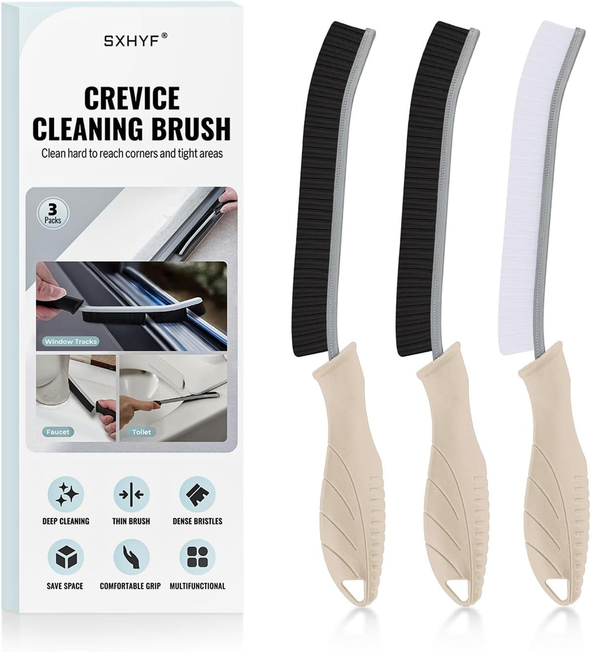sxhyf crevice cleaning brush hard bristle grout scrub brush for bathroom kitchen household cleaning