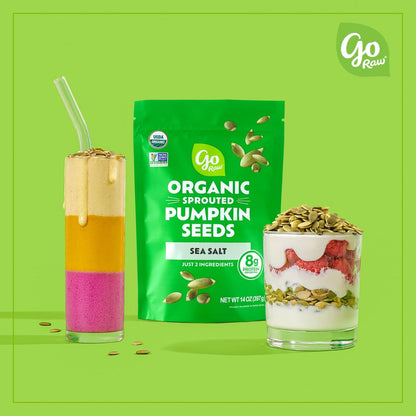 Go Raw Organic Sprouted Pumpkin Seeds, 14 Oz, High-Protein, Gluten-Free, Non-GMO Verified, Vegan, Nut-Free