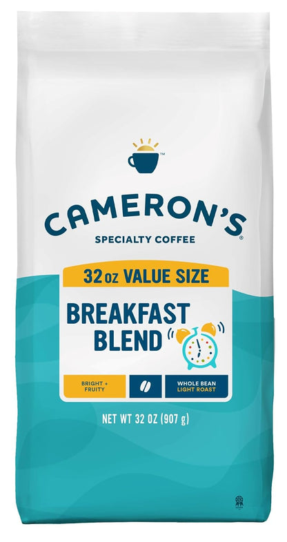 cameron's breakfast blend, 32-ounce, uniquely handcrafted coffee, sustainable, small-batch roasted