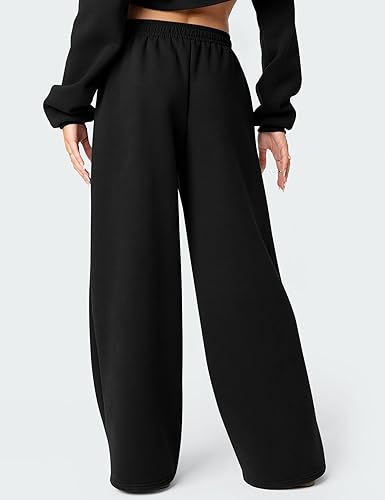 LOMON Wide Leg Sweatpants Women Fleece Sweat Pants Fall Spring Clothes 2026 Teen Girl Baggy Jogger Sweatpant with Pockets