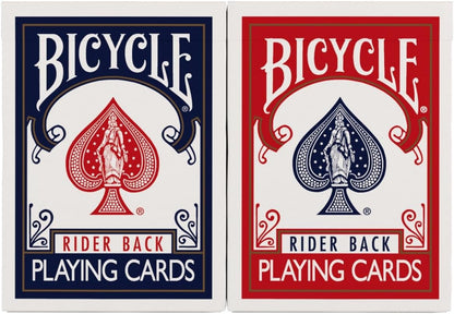 Bicycle Rider Back Playing Cards, Standard Poker Size Deck of Cards, Red & Blue (2 Pack), Classic Cards for Poker, Blackjack, Family Game Night & Card Games, Fun for All Ages