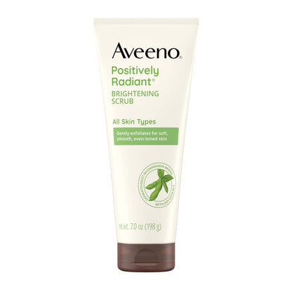 Aveeno positively radiant face scrub & exfoliating daily face wash with moisture-rich soy extract, 7 oz
