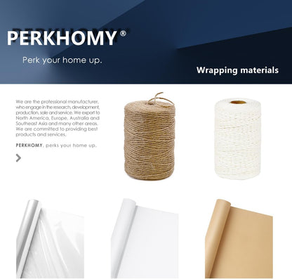 PerkHomy Brown Kraft Paper Roll 17.5" x 1,200" (100') for Gift Wrapping Bulletin Board Craft Art Bouquet Flower Packing Valentines Easel Moving Shipping Floor Poster Covering Table 70GSM 50LB