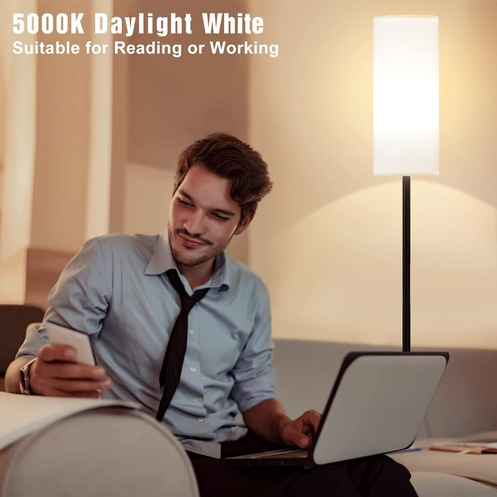 Ambimall Floor Lamps for Living Room, 64" Modern Floor Lamp with Remote Control and Stepless Dimmable Colors Temperature & Brightness, Standing Lamps for Living Room Bedroom Office, 9W Bulb Included