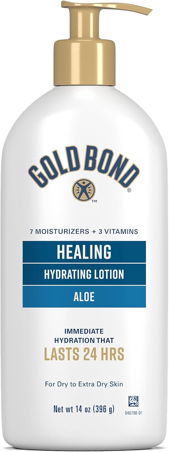Gold Bond Healing Hydrating Lotion, 14 oz., Body Lotion with Aloe, Moisturizes, Immediate 24-Hour Hydration