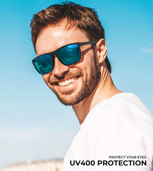 KALIYADI Polarized Sunglasses for Men, Lightweight Sun Glasses with UV Protection for Driving Fishing Golf