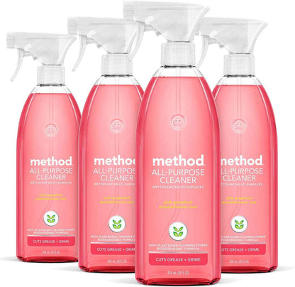 Method All-Purpose Cleaner Spray, Pink Grapefruit, Plant-Based Formula for Counters, Tiles, and More