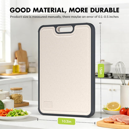 Sumzzz Titanium Cutting Board for Kitchen, Non Toxic 2-in-1 Cutting Board Double Sided Food Grade Pure Titanium, Knife Friendly Easy to Clean Large Size 15”×10.3”