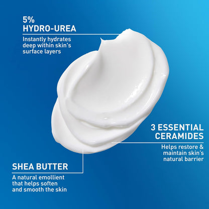 CeraVe Intensive Moisturizing Cream, Body Moisturizer With Shea Butter, 72H Hydration + Skin Barrier Repair, Fragrance-Free Body Lotion For Extremely Dry Skin, 19oz | Packaging May Vary