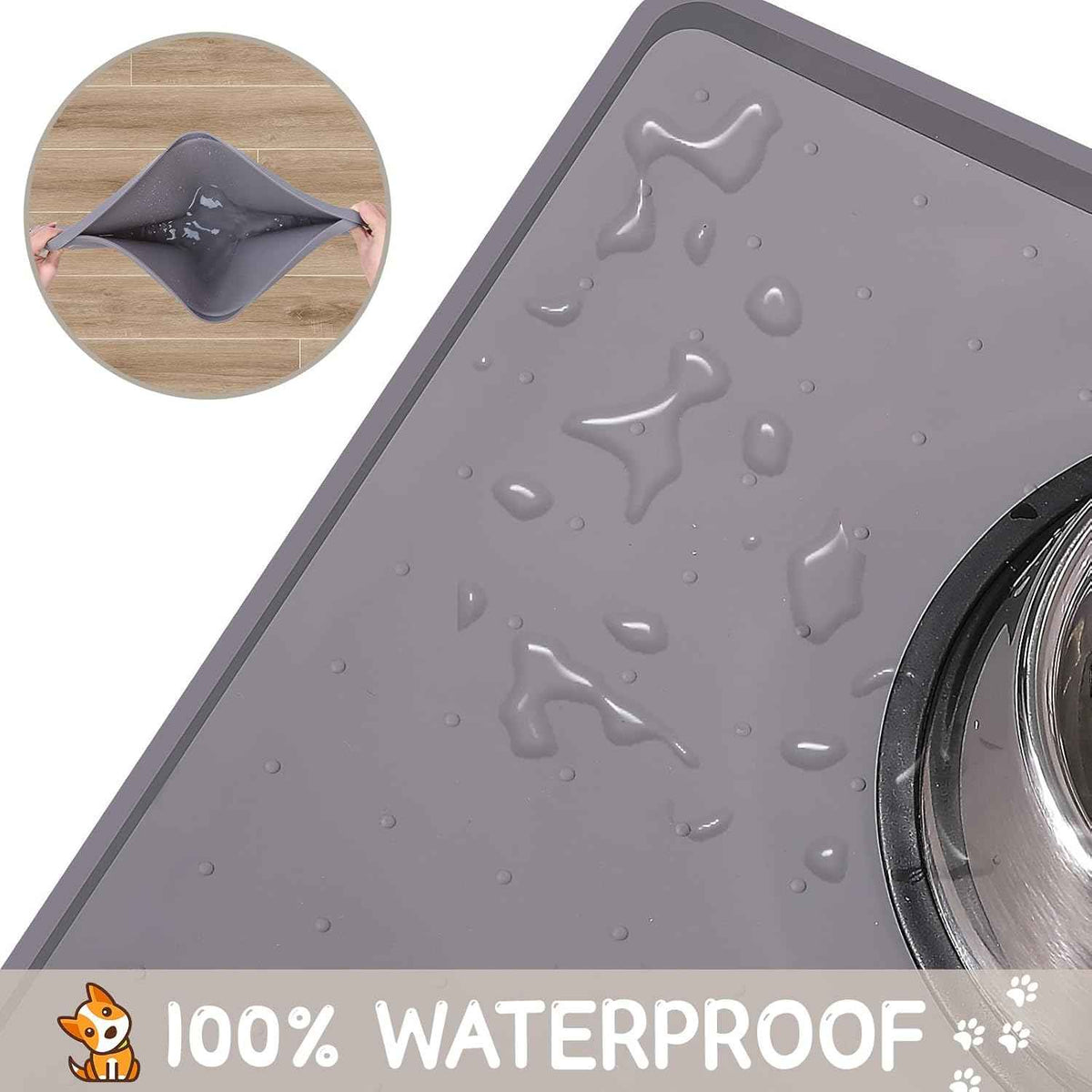 mateeylife silicone cat dog food mat waterproof anti-slip pet feeding placemat