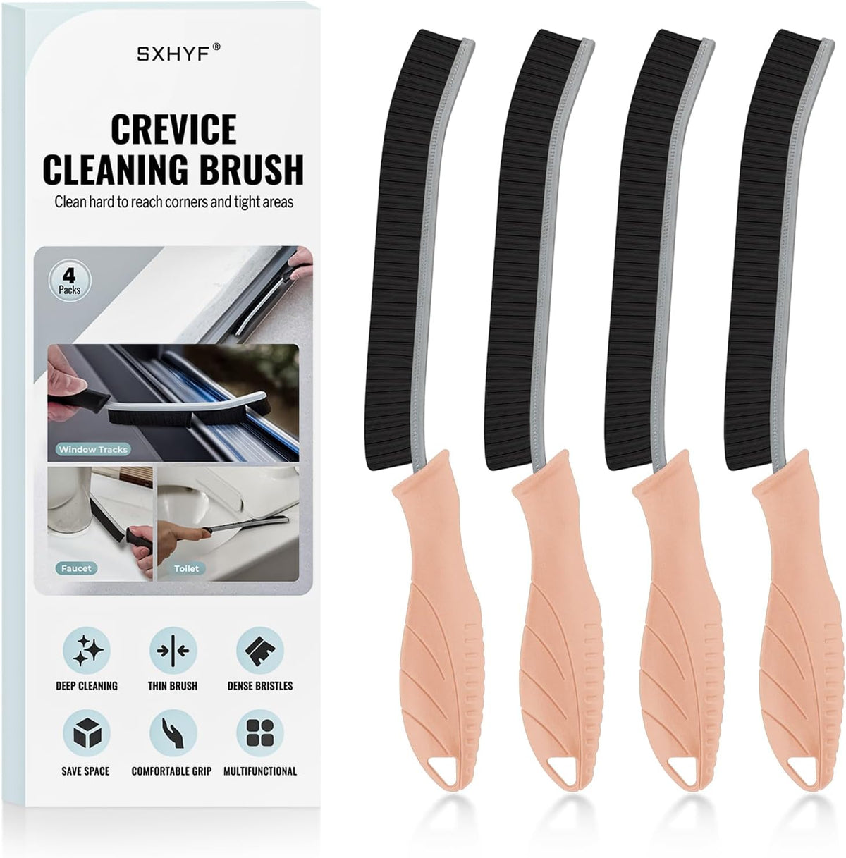 sxhyf crevice cleaning brush hard bristle grout scrub brush for bathroom kitchen household cleaning