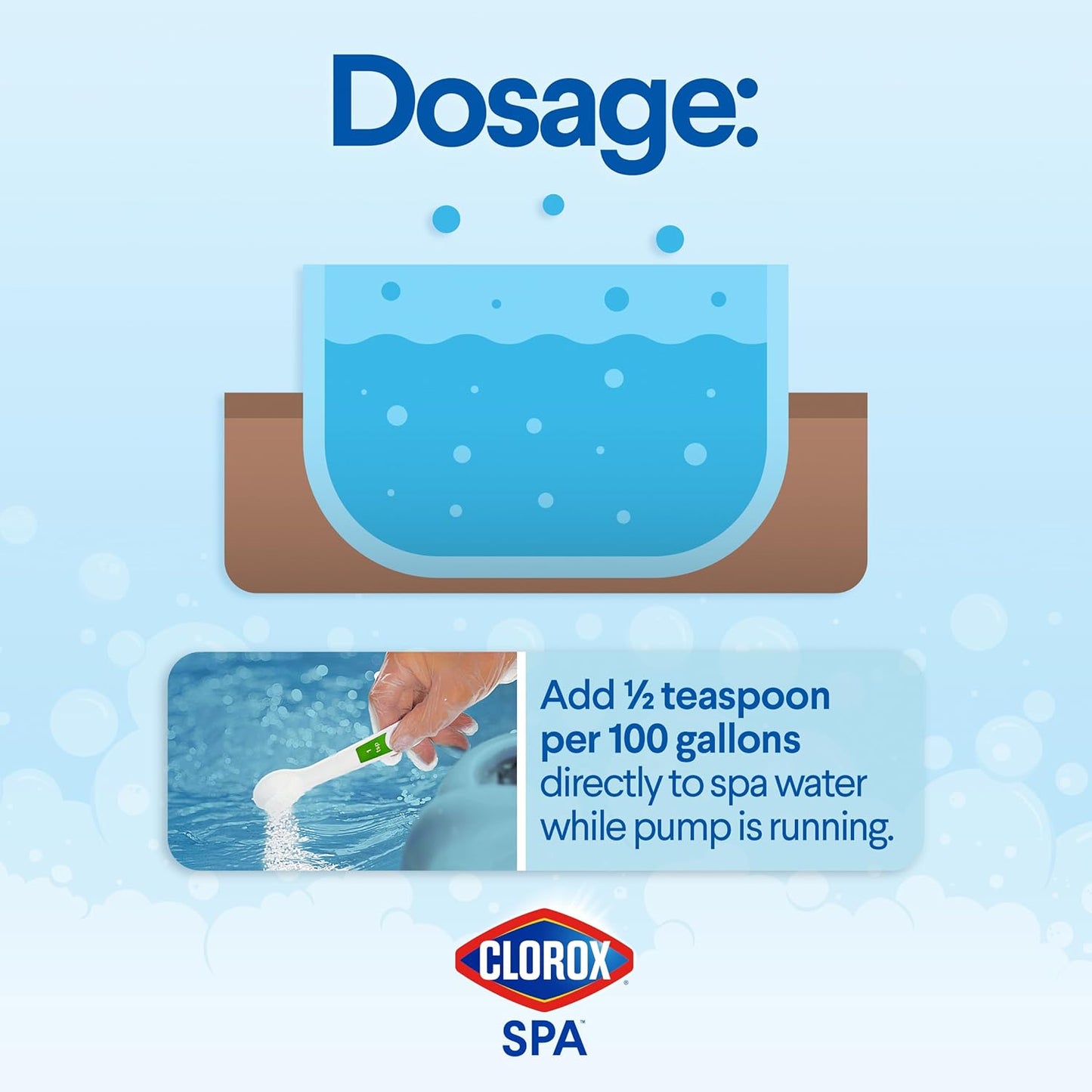 Clorox® Pool&Spa™ Spa Water All-in-One Sanitizer & Shock, Destroys Contaminants, Clears Cloudy Water, 2LB (Pack of 1)