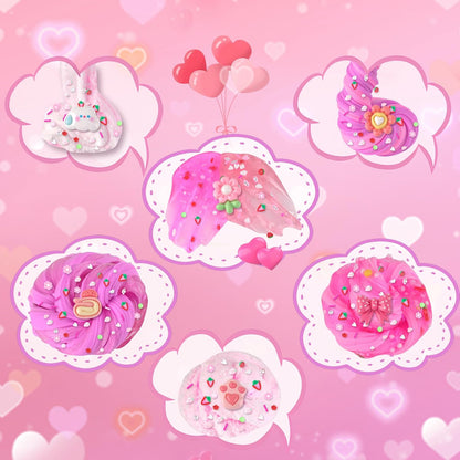 6 Pack Slimes, Pink Slime Kids, Cloud Slime kit for Girls Ages 8-12, Toys for Girls and Boys, for Kids Slime Set Party kit Goodie Bag Stuffers, 4 5 6 7 8 9 10 Year Old Girl Birthday Gift Cute Stuff