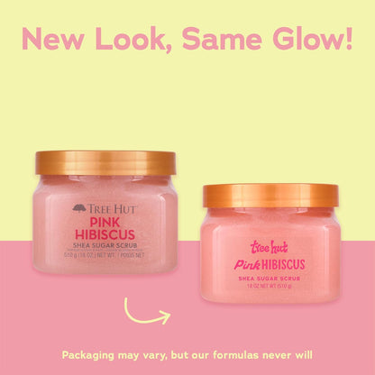 Tree Hut Pink Hibiscus Shea Sugar Scrub, Mothers Day Gifts, Exfoliating, Hydrating & Moisturizing Body Scrub with Shea Butter & Nourishing Essential Oils, Smooth & Soften Skin, 18 oz