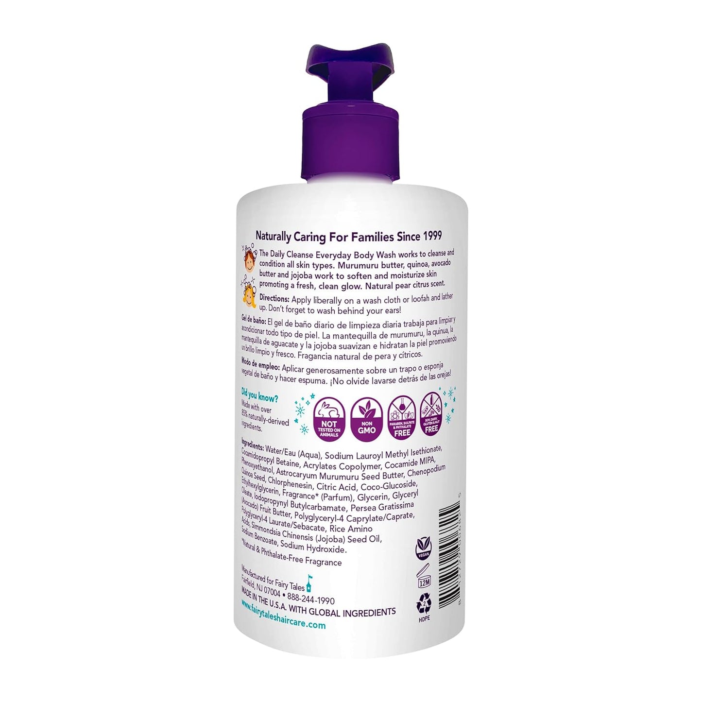 Fairy Tales Daily Cleanse Kids Body Wash | Kids Soap With Gentle, Clean Natural Ingredients | Sulfate Free, Silicone Free, Body Wash for Boys and Girls - 16 oz.