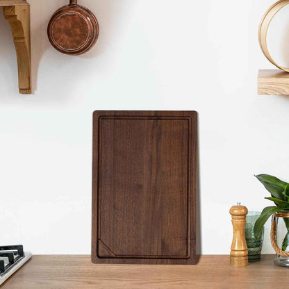 Heimlove walnut wood cutting board, natural, reversible, 24x18 inches, deep juice grooves, handles